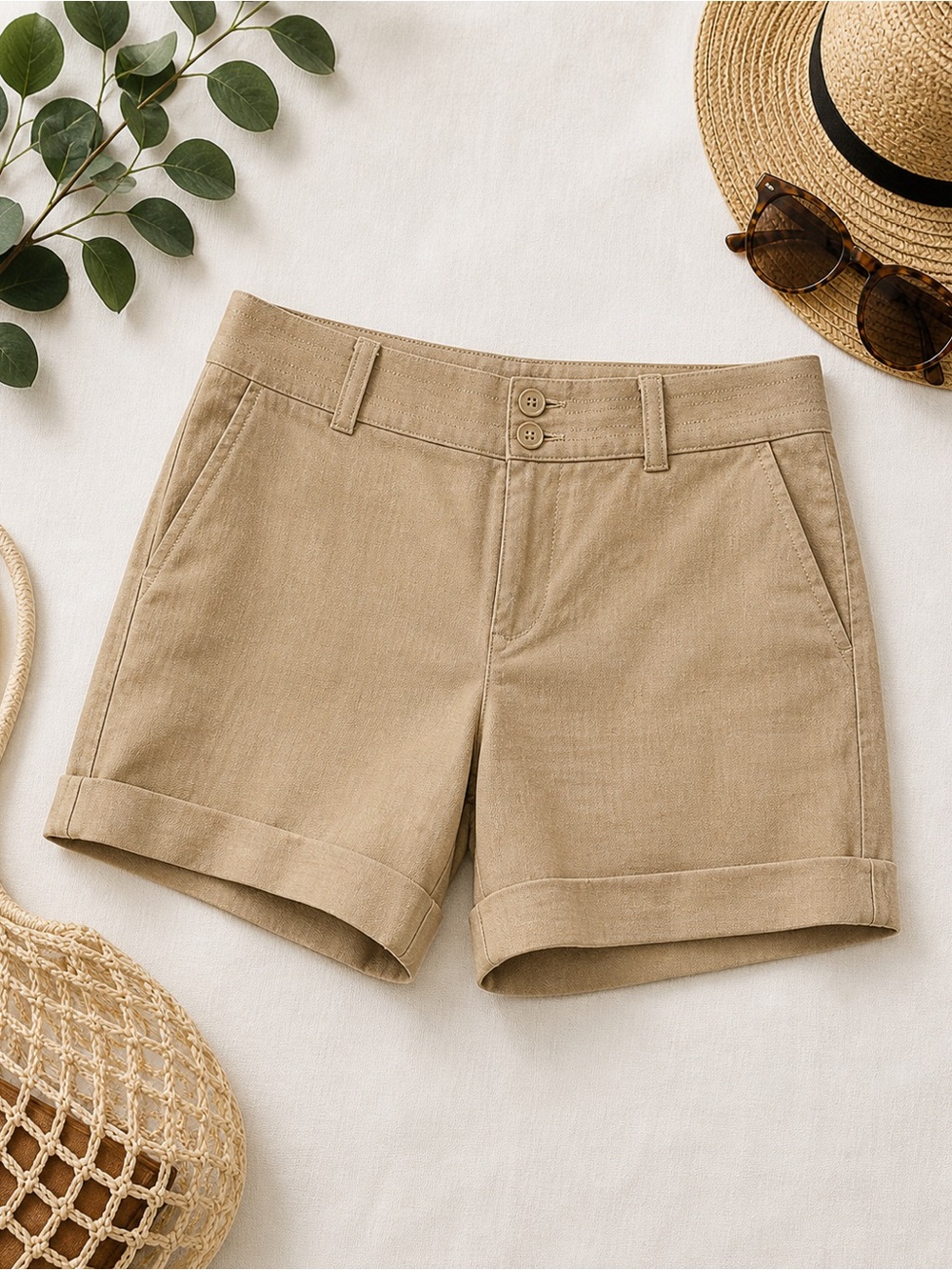 Banana Republic Tan Linen Shorts Classic Style